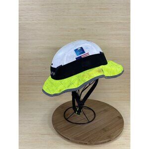 Hitt Kask Zenith X Hard Hat White W/ Neon Yellow Visor Reflective Brim